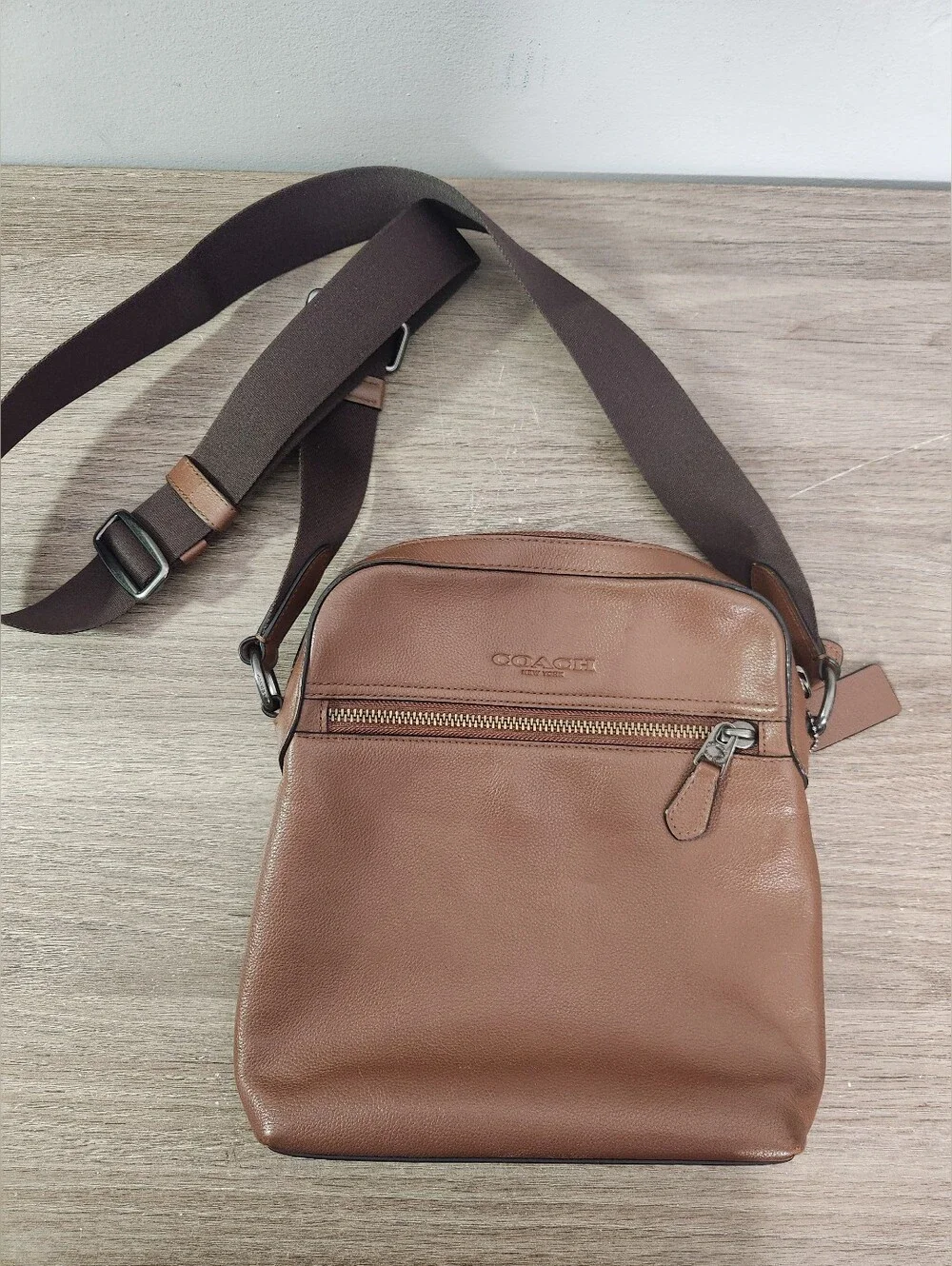 Coach Men's Crossbody Leather Flight Bag